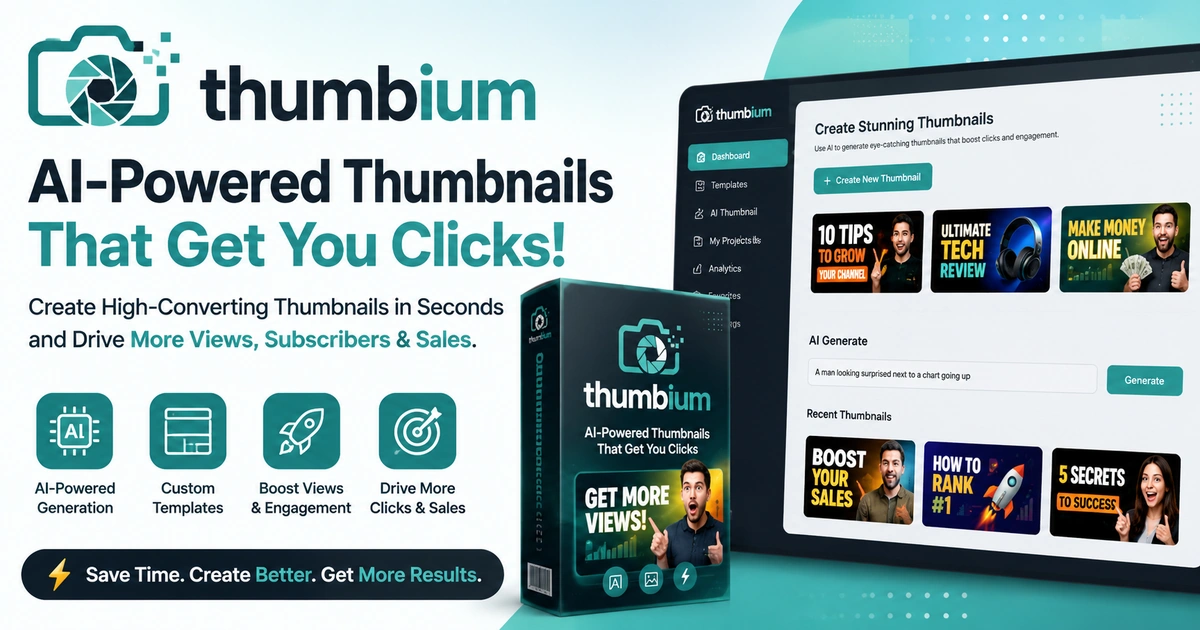 Thumbium AI thumbnail generator review screenshot